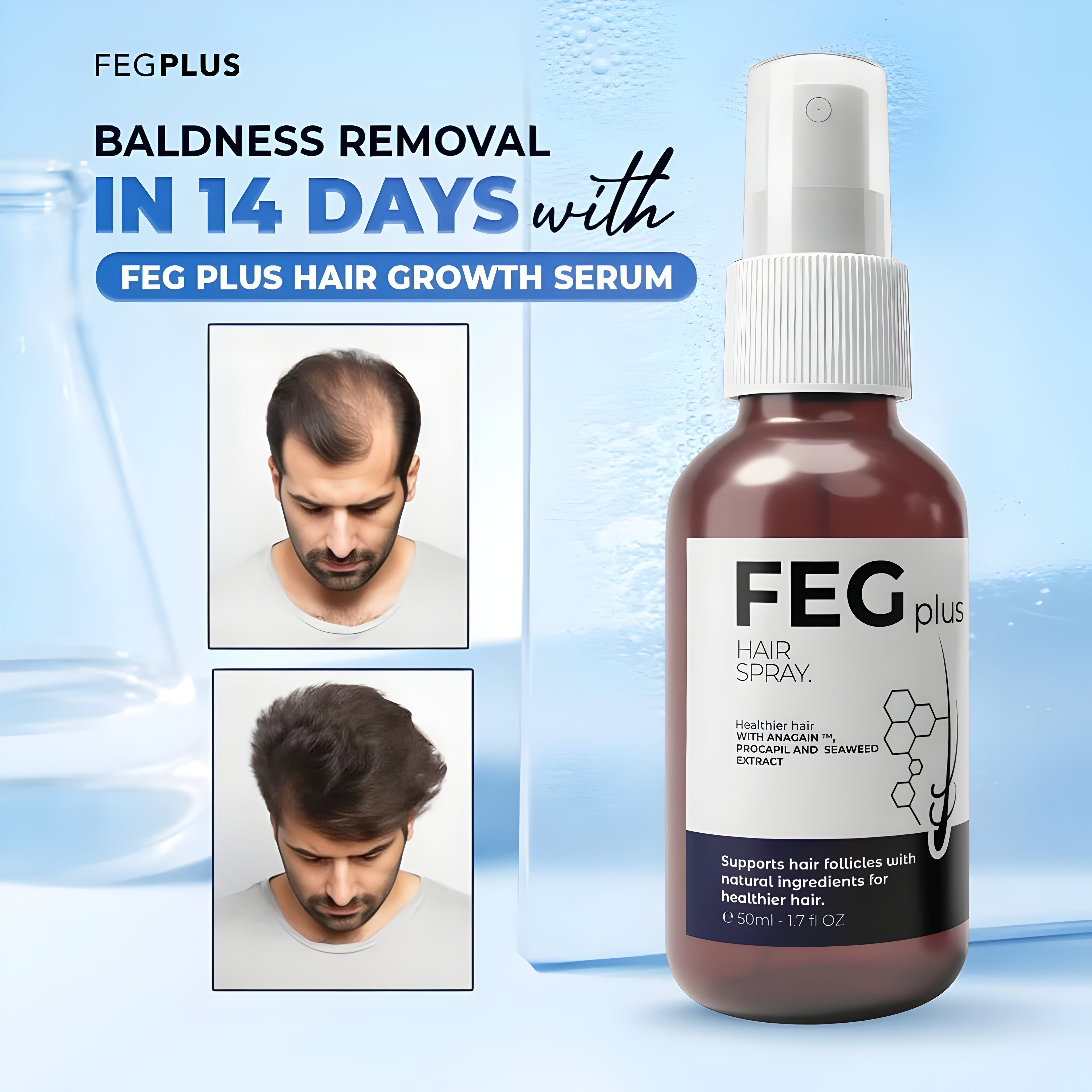 FEG Anti-Hair Fall Serum 50ml for Thick Hair Growth