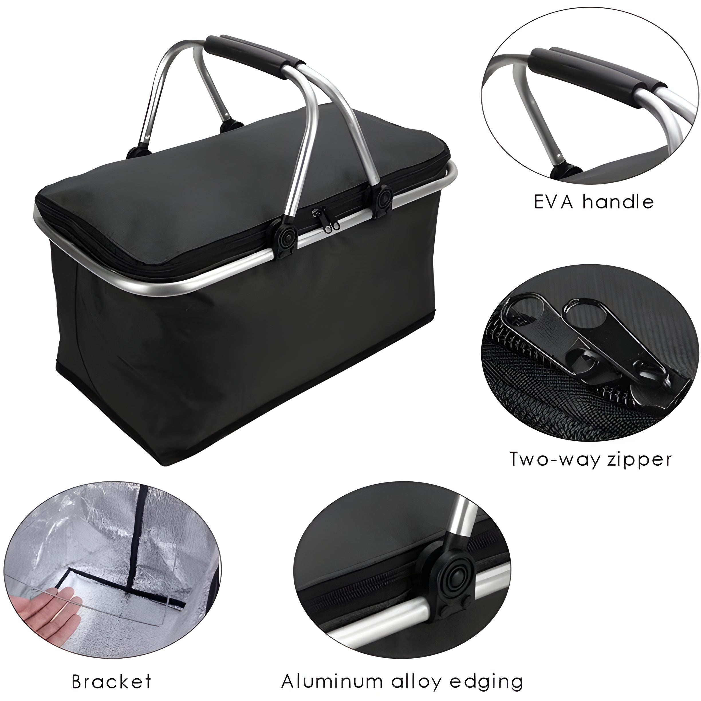 Folding Picnic Cooler Set with Handles & Insulation