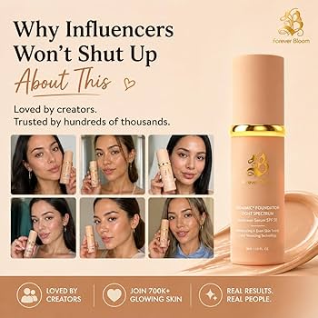 Forever Bloom Filmfish Foundation Light Spectrum Sunscreen Serum SPF 50 Moisturizing Formula 30g
