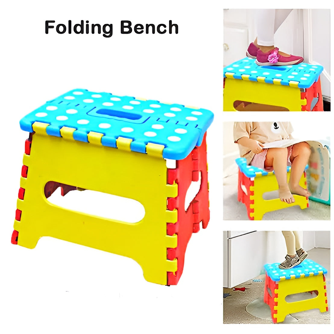 Kids Folding Stool BPA-Free ABS Multicolor