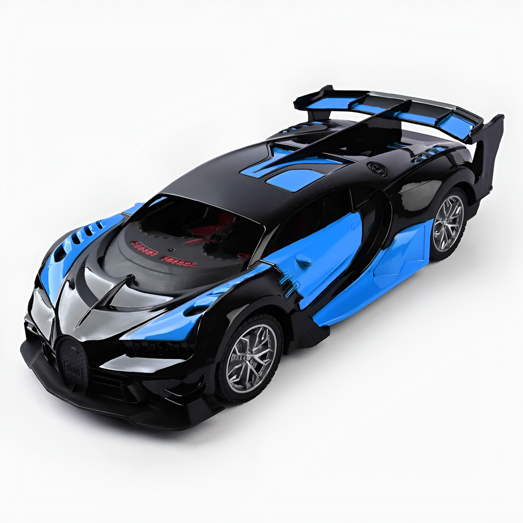 Realistic RC Car Blue Black Racing Toy for Kids