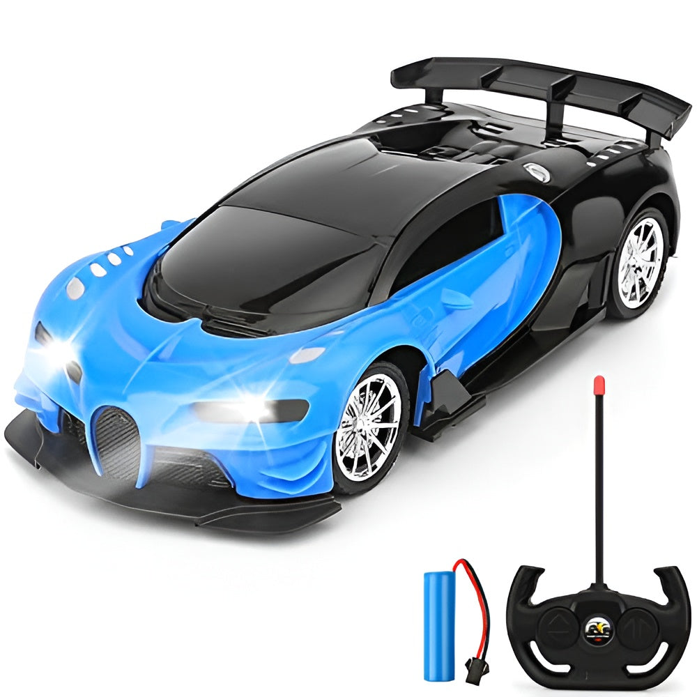Realistic RC Car Blue Black Racing Toy for Kids