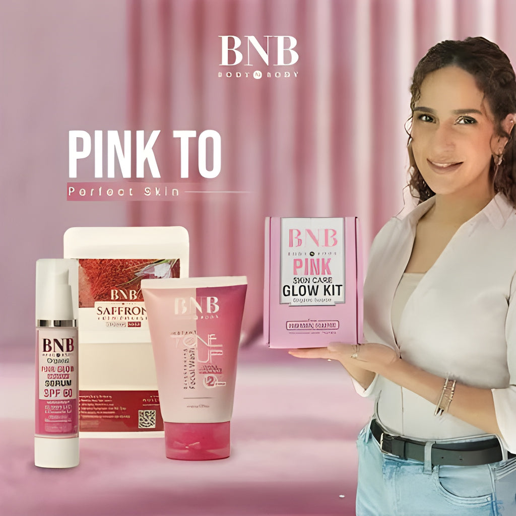 BNB Pink Face Glow Kit | 3-in-1 Skincare Wash Mask SPF Protection Set
