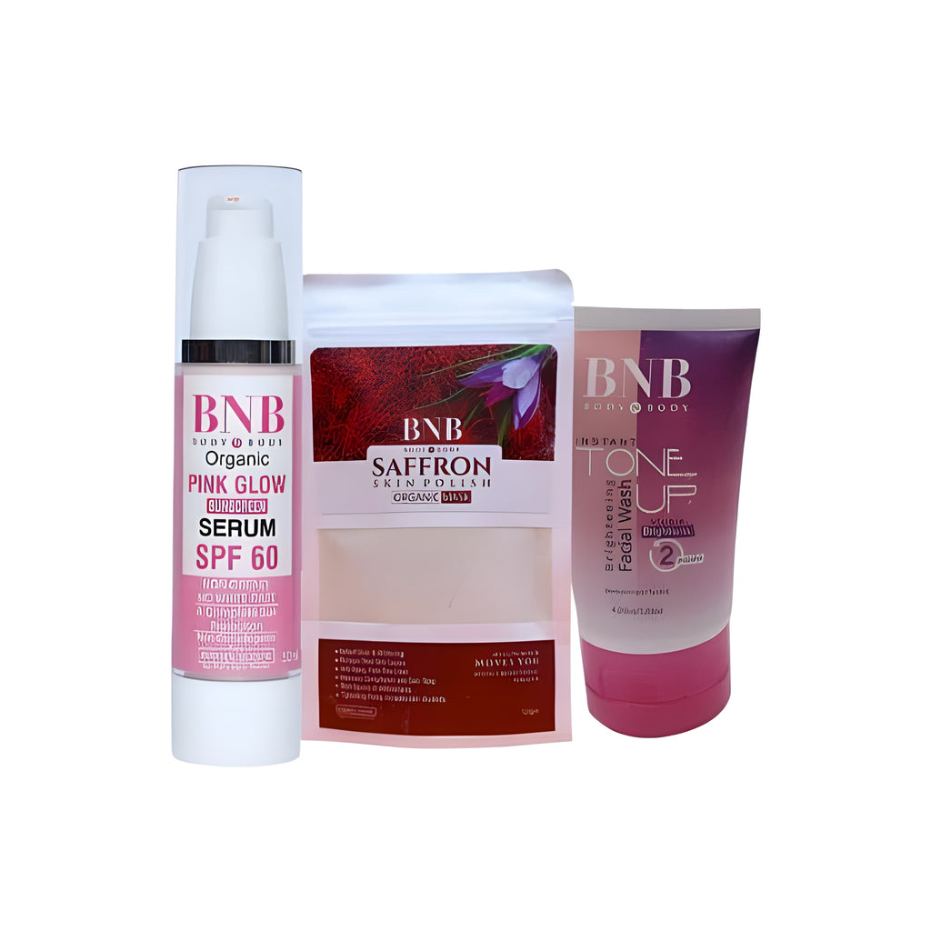 BNB Pink Face Glow Kit | 3-in-1 Skincare Wash Mask SPF Protection Set