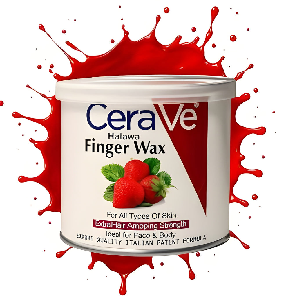 CeraVe Halawa Finger Wax with Aloe Vera – 170g | Nourishing Hair Removal Wax for Face & Body