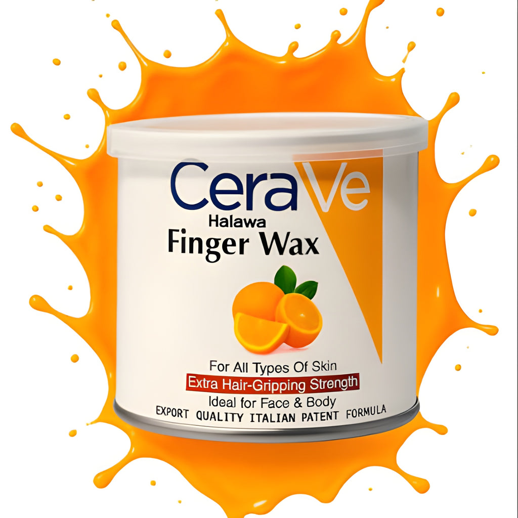 CeraVe Halawa Finger Wax with Aloe Vera – 170g | Nourishing Hair Removal Wax for Face & Body