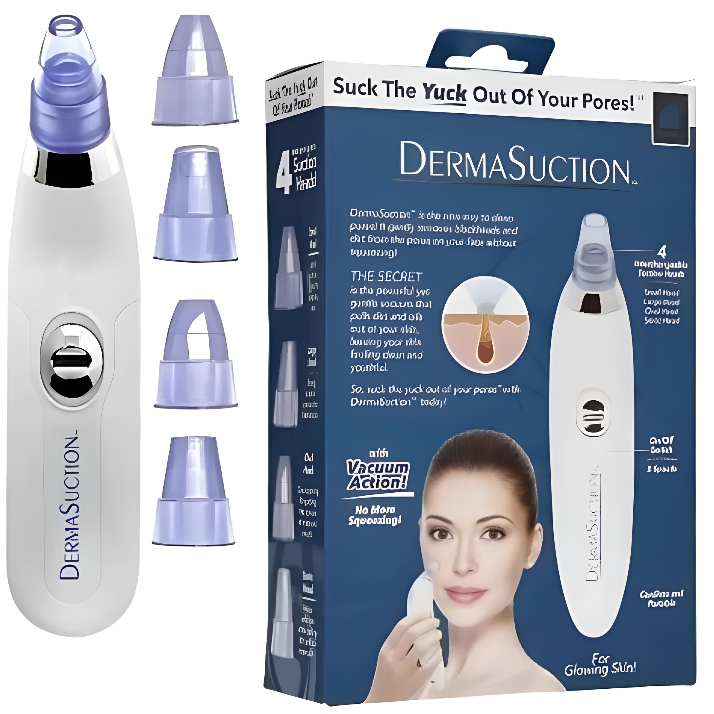 Derma Suction Facial Cleanser with 4 Tips