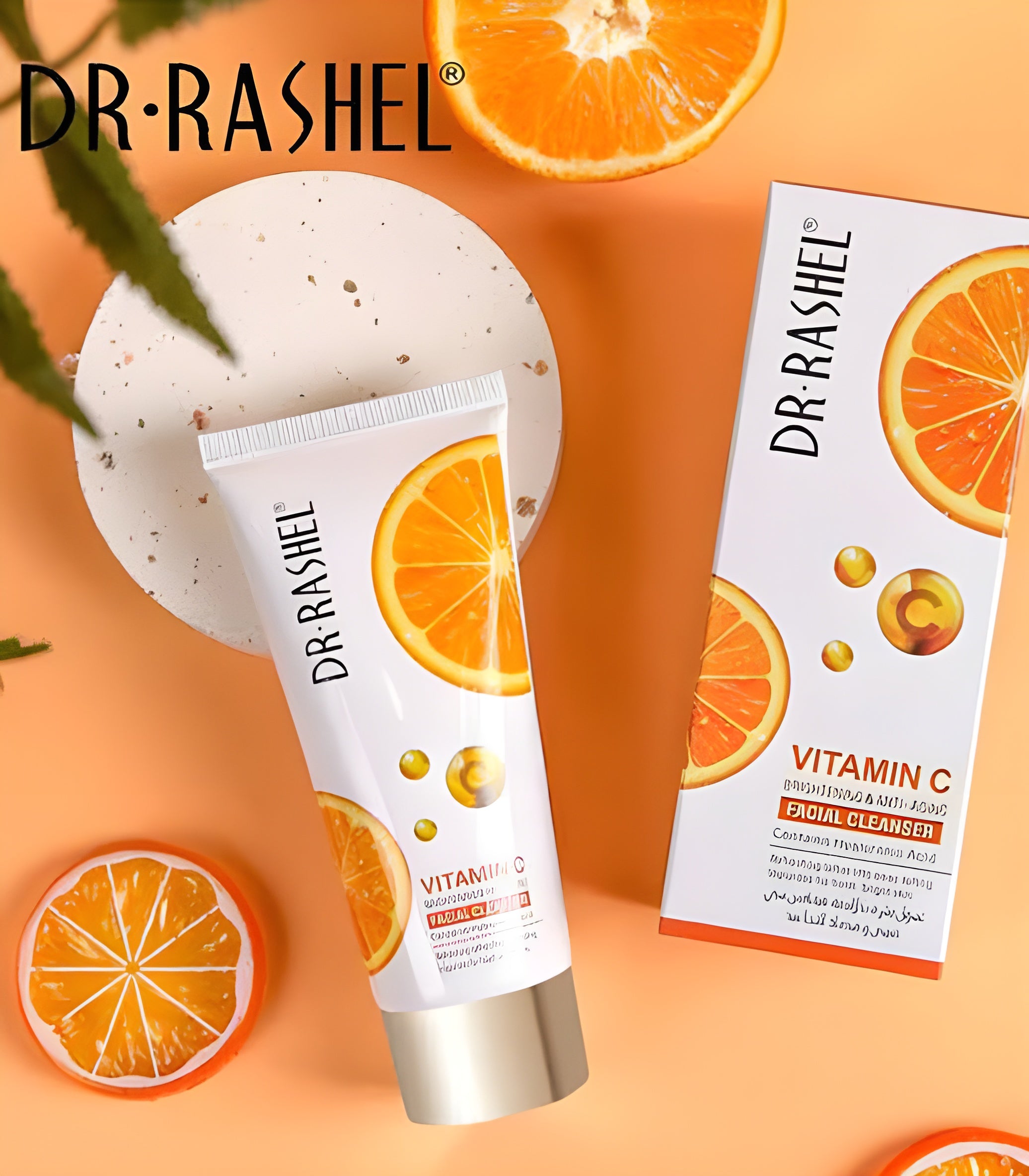 Dr. Rashel Vitamin C Brightening Facial Cleanser with Hyaluronic Acid | Deep Cleansing & Anti-Aging Formula | 80ml | Imported