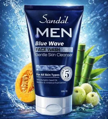 Men Blue Wave Facial Cleanser Whitening Brightening Hydrating Skin