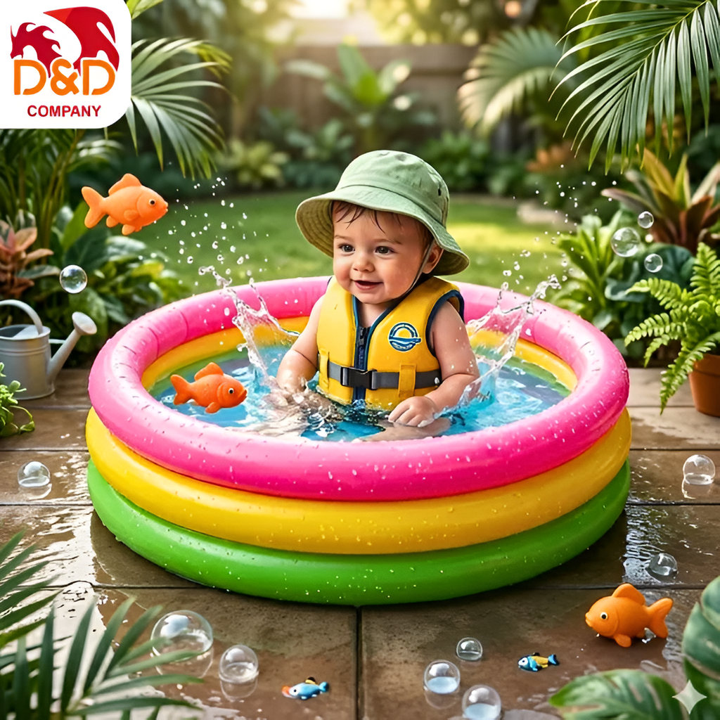 Rainbow Inflatable Pool for Kids Balcony Play