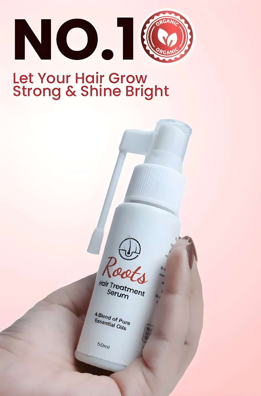Roots Hair Treatment Serum | Nourishing Hair Growth Serum for Men & Women | Smooth, Shiny & Frizz-Free Hair | 50ml