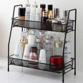 Black Stainless Steel 2-Tier Organizer for Bathroom & Office